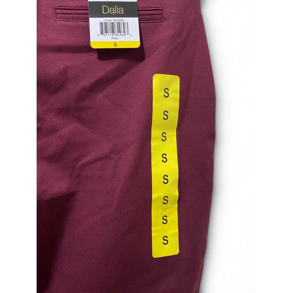 NWT Dalia Women’s Pull-on Ponte Pant, Mid-Rise Narrow Leg, Size S, Ruby - Picture 8 of 14